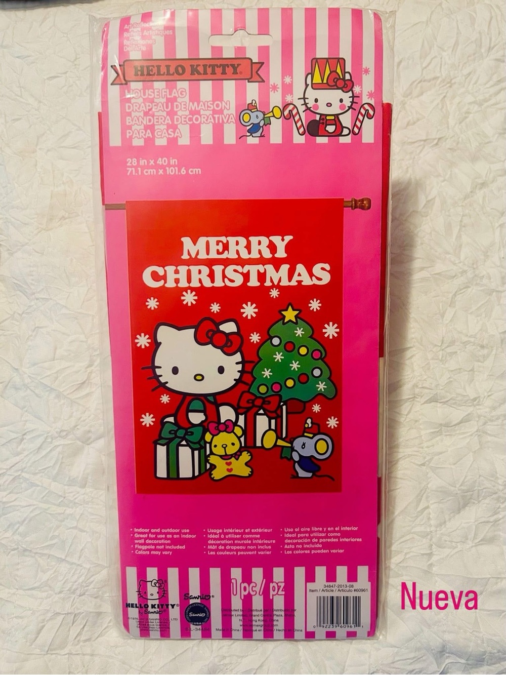 Hello Kitty Pink and Red Christmas Garden Banner
